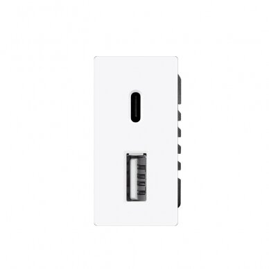 1/2 разъема для быстрой зарядки Feelspot USB+C, безрамочный, белый, 20 Вт