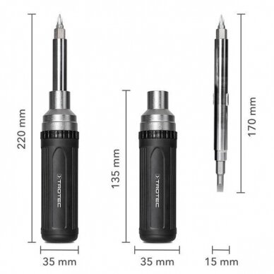 Cordless screwdriver-drill Trotec PSCS 11-3.6V and set of bits with screwdriver Trotec 9in1 16