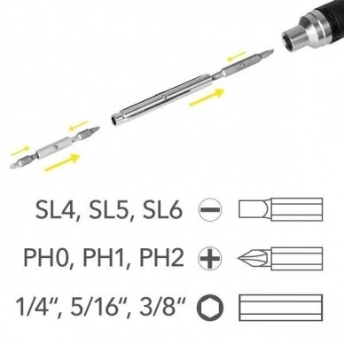 Cordless screwdriver-drill Trotec PSCS 11-3.6V and set of bits with screwdriver Trotec 9in1 18