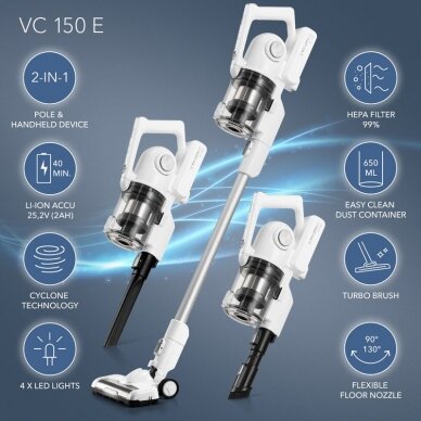 Cordless vacuum cleaner - broom Trotec VC 155 E 10