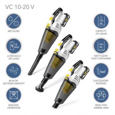 Cordless hand-held vacuum cleaner Trotec VC 10-20V (Kopija) 11