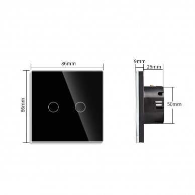 Bipolar sensor switch Feelspot, black 500W 4