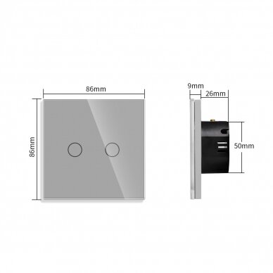 WiFi bipolar sensor switch Feelspot, gray 600W 2