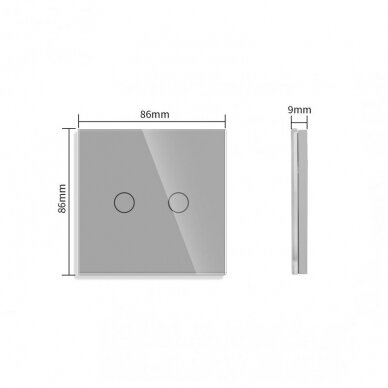 Dvipolis sensorinis jungiklio dangtelis Feelspot, pilkas, 86x86mm 3