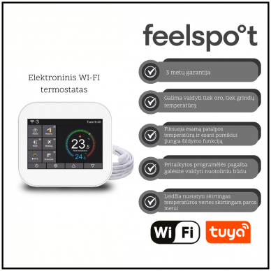 Electronic WI-FI thermostat (thermoregulator) Feelspot WTH07.36 white, Tuya