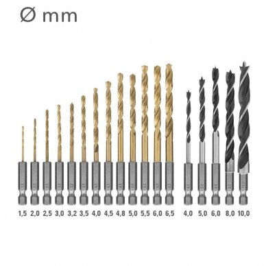 Set of drill bits and twist bits Trotec 5