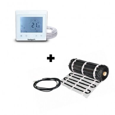 Floor heating grid Warmset BLACK, 85W + program. thermostat Feelspot WTH51.36 NEW