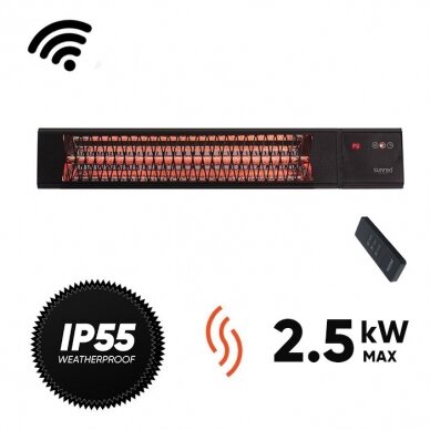 Halogeninis infraraudonųjų spindulių lauko šildytuvas Sunred Dark Smart WiFi (prekė su trūkumais)