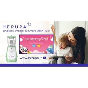 Inhaler Herupa Smart Mesh Plus and App game for inhaling