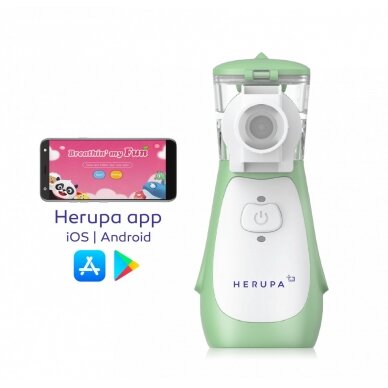 Inhaler Herupa Smart Mesh Plus and App game for inhaling