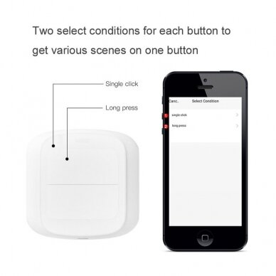 Išmanusis scenarijų jungiklis – mygtukas  Feelspot FS-WSW01W Wi-Fi, Tuya 4