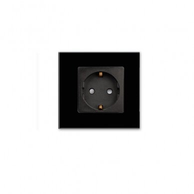 Single socket with glass frame Feelspot, black