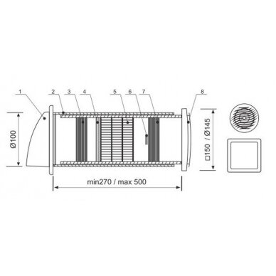 Mini rekuperatorius ECO-FRESH 01 LUX (su pašildymo funkcija) (prekė su trūkumais) 5