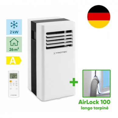 Mobile air conditioner Trotec PAC 2100 X and window gasket Trotec AirLock 100