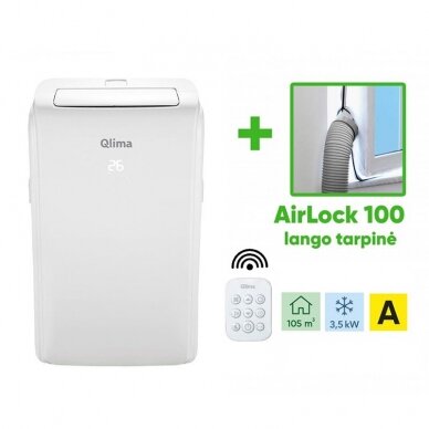 Air conditioner Qlima P 534 and window gasket Trotec AirLock 100 with Wi-Fi 1