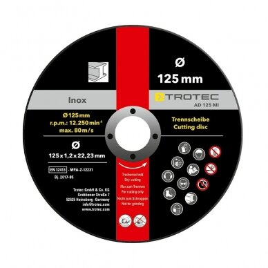 Set of metal cutting discs Trotec AD 125 MI