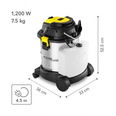 Washable vacuum cleaner Trotec VC 1200 W 2