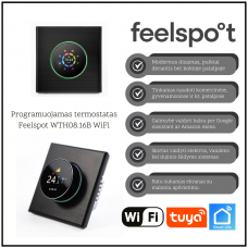 Programuojamas termostatas Feelspot WTH08.16B WiFi, juodas, Tuya, Smart Life