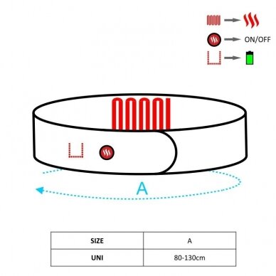 Šildantis universalus diržas su USB Glovii GB1U 6