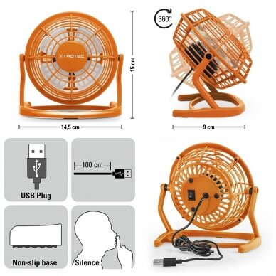 Stalinis USB ventiliatorius Trotec TVE 1 6