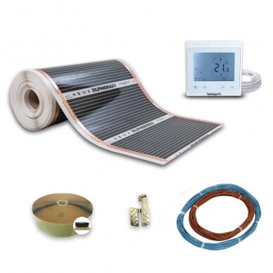 Wellmo underfloor heating film (0.5 m wide) set with thermostat